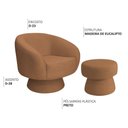 Ver imagem 3 de Poltrona Decorativa Fixa com Puff Liz Bouclé Terracota - Nexta Casa