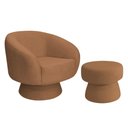 Ver imagem 1 de Poltrona Decorativa Fixa com Puff Liz Bouclé Terracota - Nexta Casa