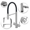 Ver imagem 3 de Torneira Cozinha Gourmet Inox Preto Monocomando Saída Filtro
