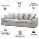Ver imagem 7 de Sofá 3 Lugares para Sala de Estar Living 260cm Arbane L06 Linho Mescla - Lyam Decor
