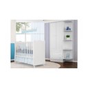 Ver imagem 1 de Jogo Quarto Infantil Guarda Roupa e Berço Certificado pelo Inmetro Simples Doce Sonho Branco - Qmovi