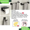 Ver imagem 2 de Kit Acessórios Para Banheiro Com Adesivo 4 Peças Preto ELG