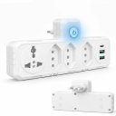 Ver imagem 1 de Filtro de Linha Benjamin Adaptador Universal 2 Usb Rapido 1 Tipo C com Tomada Internacional e 3 Toma