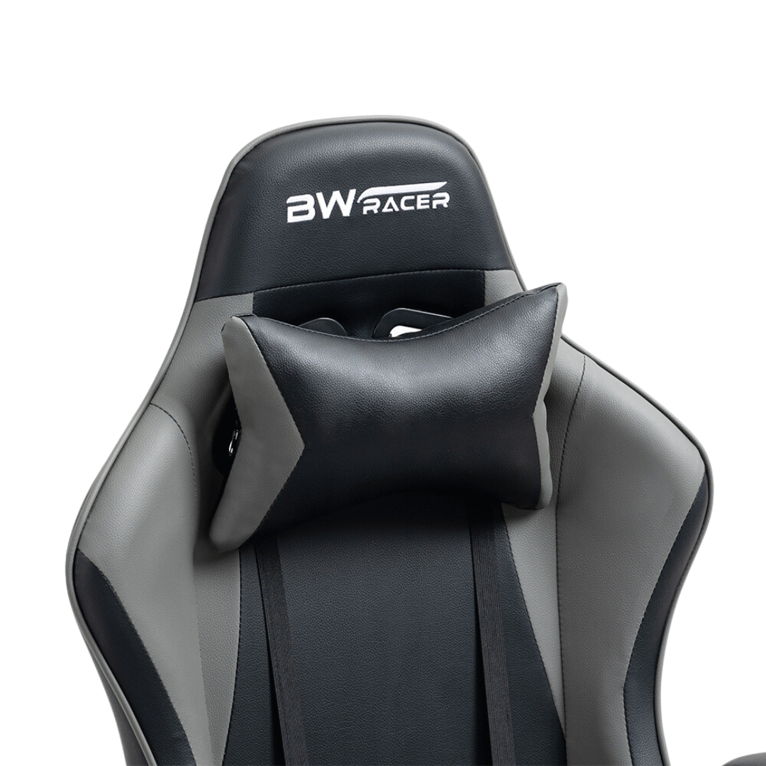 Cadeira Gamer Profissional Racer Luxo Couro:preta e Cinza - 2