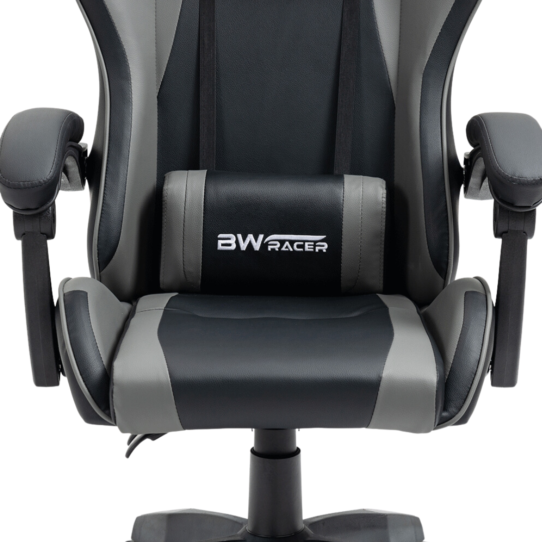 Cadeira Gamer Profissional Racer Luxo Couro:preta e Cinza - 6