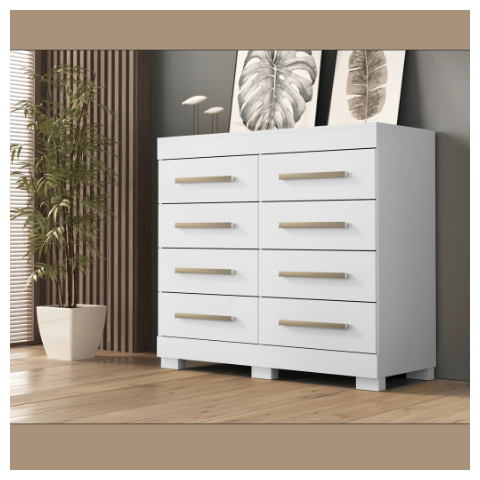 Cômoda Nalu 8 Gavetas Branco ACP Móveis 100%MDF