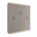 Ver imagem 3 de Guarda Roupa Solteiro 6 Portas 1 Porta 1 Gaveta Marbella Móveis Doripel