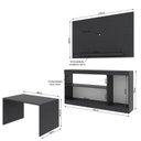 Ver imagem 2 de Conjunto Sala de Estar Dumont com Painel Para TV até 42 Polegadas Rack com 3 Nichos e Mesa de Centro Yescasa