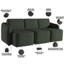 Ver mais imagens de Sofá Cama para Sala de Estar 3 Lugares 306cm Montserrat K01 Veludo Verde - Lyam Decor