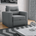 Ver imagem 1 de Sofá-Cama Porto 1 Lugar Suede Cinza 93x183cm com Abertura Frontal para Quarto e Sala