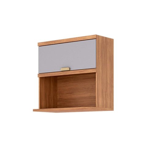 Armário Aéreo Cozinha Eloise 1 Pt p/ Micro 80cm Cin/Pla MGM