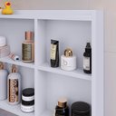 Ver imagem 6 de Espelheira Armário Banheiro Suspenso com Espelho 1 Porta Prateleira Organizadora Lavabo Luxo