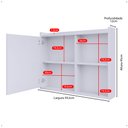 Ver mais imagens de Espelheira Armário Banheiro Suspenso com Espelho 1 Porta Prateleira Organizadora Lavabo Luxo