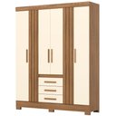 Ver imagem 1 de Guarda Roupa Casal 6 Portas 3 Gavetas 160 Cm B375 Nature Off White Briz