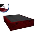 Ver imagem 1 de Base Box Baú Viúva Suede Vinho - 39x128x188