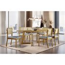 Ver imagem 1 de Conjunto Sala de Jantar 6 Lugares Karol Mesa e Cadeiras Madeira Maciça e Rattan Móveis Mix