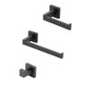 Kit Acessórios Banheiro Preto/black Quadrado Inox 3 Peças - 1