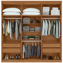 Ver imagem 2 de Guarda Roupas Alonzo 6PTS 4GAV 100% MDF Amêndoa Clean Off White