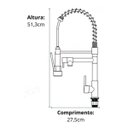 Ver imagem 4 de Torneira Gourmet Duo Dourada Bancada Cozinha Monocomando