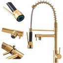 Ver imagem 1 de Torneira Gourmet Duo Dourada Bancada Cozinha Monocomando