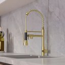 Ver imagem 5 de Torneira Gourmet Duo Dourada Bancada Cozinha Monocomando