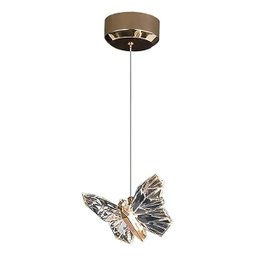 Pendente Borboleta Moderna Luminária Led Cabeceira Dourada Bivolt - 1