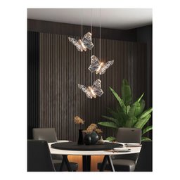 Pendente Borboleta Moderna Luminária Led Cabeceira Dourada Bivolt - 4