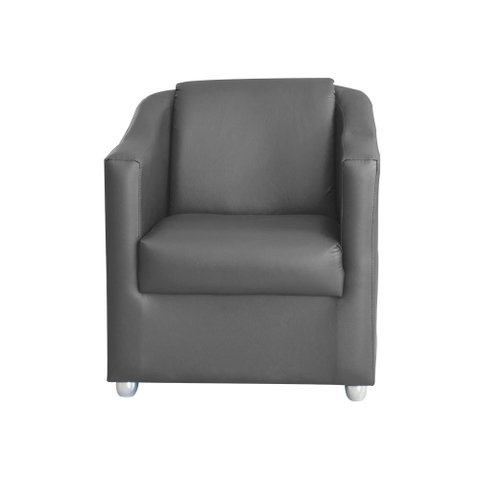 Poltrona Decorativa Lucy Sintético Cinza MV Estofados