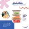 Kit 6 Potes de Vidro com Tampa em Bambu Hermético Marmita Quadrados - Tud - 5
