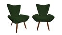Ver imagem 1 de Kit 2 Poltronas Decorativa Emilia Suede Verde Pés Madeira Ms Decor