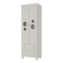 Ver imagem 2 de Guarda-Roupa Infantil 62cm 2 Portas com Vidro e 2 Gavetas Suspiro Multimóveis MP4456 - Off White