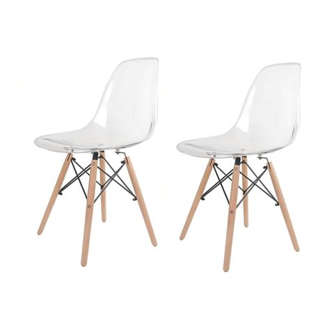 Kit 2 Cadeiras Eames Transparente em Policarbonato – Qualidade e Conforto