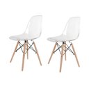 Ver imagem 1 de Kit 2 Cadeiras Eames Transparente em Policarbonato – Qualidade e Conforto