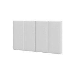 Cabeceira Painel Solteiro 0,90cm Estofada Corino Branco - 2