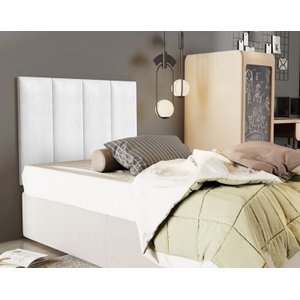 Cabeceira Painel Solteiro 0,90cm Estofada Corino Branco
