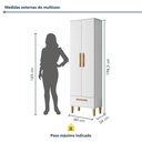 Ver imagem 5 de Armário Multiuso Natal 2 Portas 1 Gaveta MDP 60cm Branco Fosco Kaiki Móveis