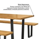 Ver imagem 7 de Conjunto Mesa de 200cm Retangular 2 Bancos em Ferro e Madeira Maciça Livorno Espresso Moveis