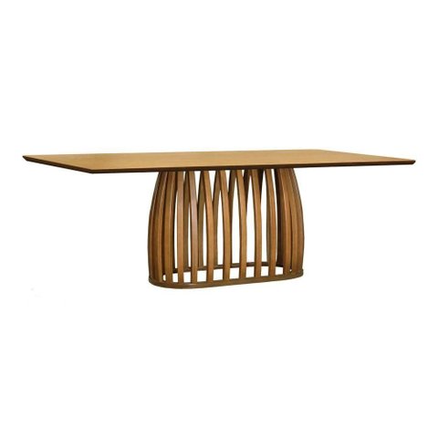 Mesa de Jantar Armonia 8 Lugares Retangular MDF Amêndoa Cinamomo