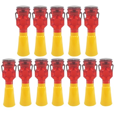 Sinalizador Viario Solar Kit 12 Uni Cone Sinalizaçao Rua Estrada Rodovia Pista Iluminaçao Segurança 