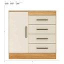 Ver imagem 3 de Cômoda Montevidéu 4 Gavetas MDP Puxador em MDF Cinamon e Off White