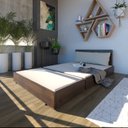Ver imagem 1 de Puff com Almofada Rustic Versatti Yescasa Marrom/Nogueira