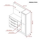Ver imagem 3 de Cômoda com Painel para TV até 43 Polegadas 1 Porta com Espelho 3 Gavetas NT 5055 Notável Móveis