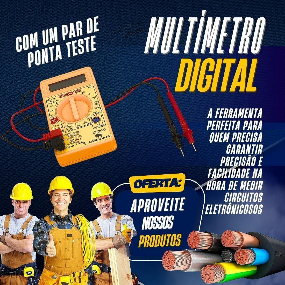 Multímetro Digital Profissional Medidor Tensão Alarme e - 10