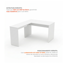 Ver imagem 4 de Escrivaninha em L Mesa de Escritório 150x120cm Studio Branco