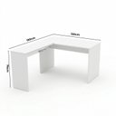 Ver imagem 3 de Escrivaninha em L Mesa de Escritório 150x120cm Studio Branco
