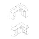 Ver imagem 4 de Mesa de Escritório em L com 3 Gavetas e 2 Portas - Branco