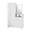 Ver imagem 4 de Cômoda para Quarto 3 Gavetas e 2 Portas com Espelho NT5165 Branco/New