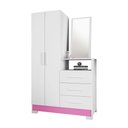 Ver imagem 5 de Cômoda para Quarto 3 Gavetas e 2 Portas com Espelho NT5165 Branco/New