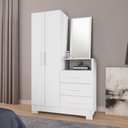 Ver imagem 2 de Cômoda para Quarto 3 Gavetas e 2 Portas com Espelho NT5165 Branco/New