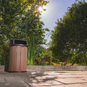 Ver imagem 2 de Lixeira Madeira Plástica 100 Litros - 70 Cm:marrom/preto